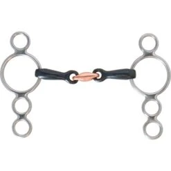 Shires Dreiring Pessoa Gebiss Mit Schalter Schwarzes Süßeisen