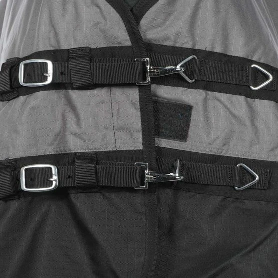 HKM High Neck Decke Orlando 600D 100g Wattefüllung Grau/Schwarz 2 HKM High Neck Decke Orlando 600D 100g Wattefüllung Grau/Schwarz – Bild 2