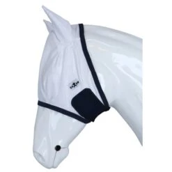 Saxon Fliegenmaske Mesh Weiß/Navy -TRUS Pferd Geschaft agradi 44946646 3.0535d3