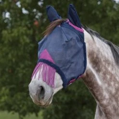 Weatherbeeta Fliegenmaske Comfitec Deluxe Durable Mesh Mit Ohren Und Fransen Navy/Lila -TRUS Pferd Geschaft agradi 44946874 4.0015f3