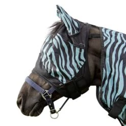 HKM Fliegenmaske Zebra Aqua/Schwarz -TRUS Pferd Geschaft agradi 44976042 4.2f0736