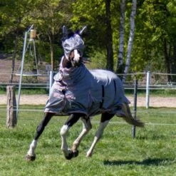 HKM Fliegendecke Mit Halsteil Grau
