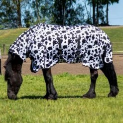 HKM Fliegendecke Cow Mit Halsteil Schwarz/Weiß