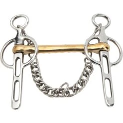 Horka Liverpool Kandare 14mm 2 Slots Goldmessing