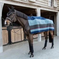 Kentucky Horsewear Kentucky Fleecedecke Heavy Square Stripes Braun/Beige 210x200cm -TRUS Pferd Geschaft kentucky kentuckyblauw1.d41187 1