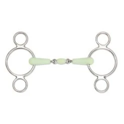 Shires Peanut Two Ring Gag Equikind Pale Grün