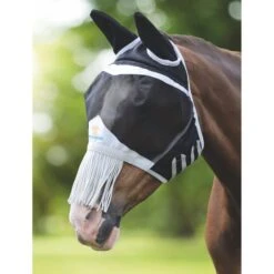 Shires Fliegenmaske Mit Ohr Und Nase Fransen Mesh Schwarz -TRUS Pferd Geschaft shires 6664 black.9e3488