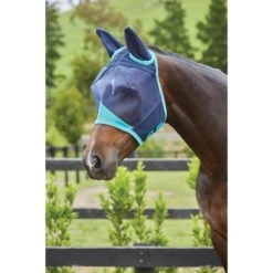 Weatherbeeta Fliegenmaske Comfitec Fine Mesh Mit Ohren Schwarz/Türkis -TRUS Pferd Geschaft wb 1003159011 wb cft mesh mask ears image hero null.59ced1