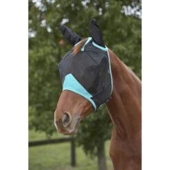 Weatherbeeta Fliegenmaske Comfitec Deluxe Fine Mesh Mit Ohren Schwarz/Türkis -TRUS Pferd Geschaft wb 1006939000 blackturquoise wb cft fine mesh mask ears image hero null.419572