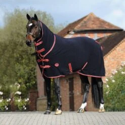 Weatherbeeta Fleecedecke Cooler Combo Neck Navy/Rot/Weiß